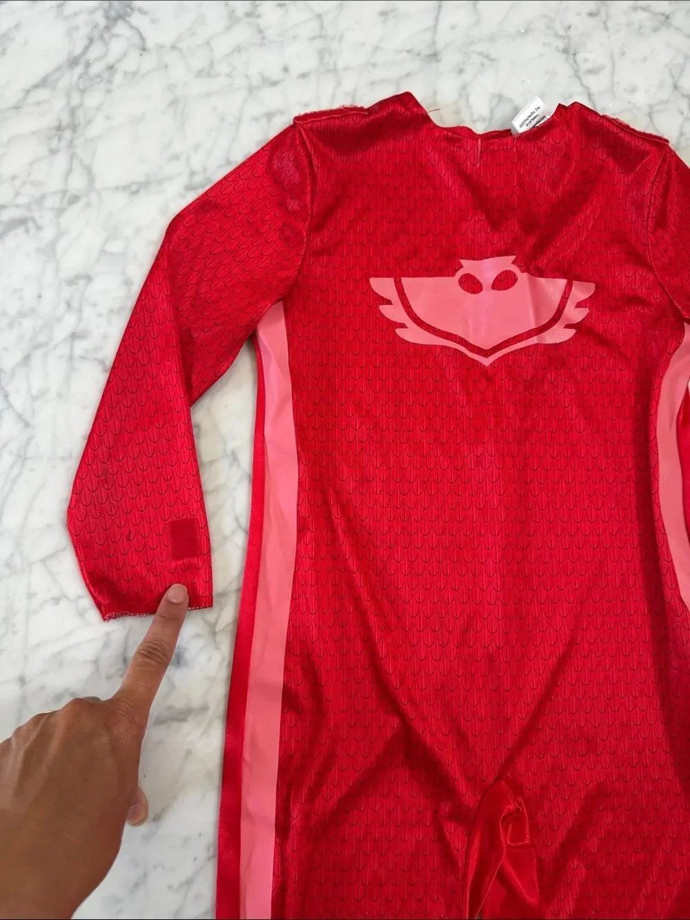 Kids Red PJ Masks Owlette One-Piece Costume Sz 3/4 * no cape